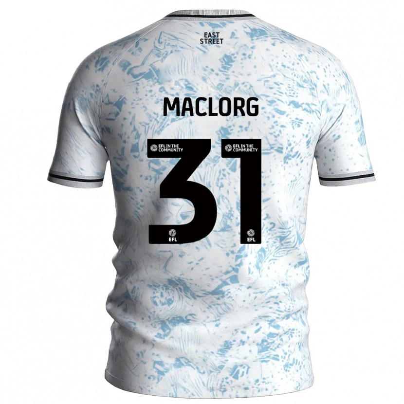 Danxen Bambino Maglia Lennon Maclorg #31 Bianco Azzurro Cielo Kit Gara Away 2025/26 Maglietta