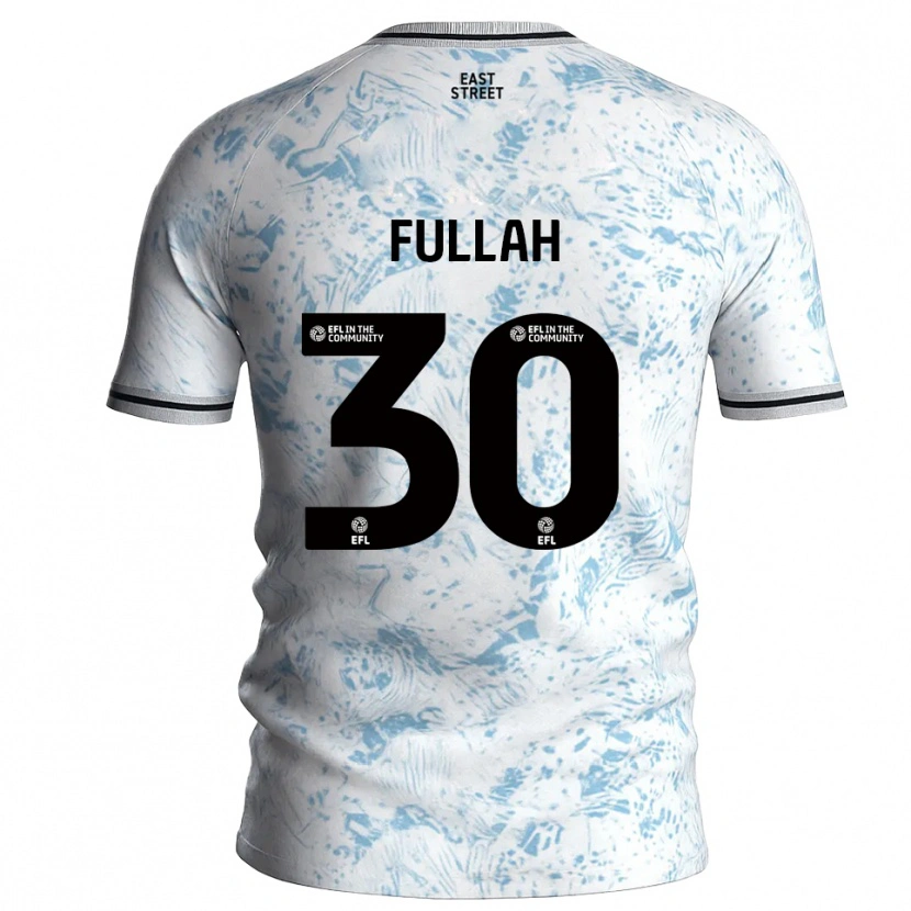 Danxen Bambino Maglia Ibrahim Fullah #30 Bianco Azzurro Cielo Kit Gara Away 2025/26 Maglietta