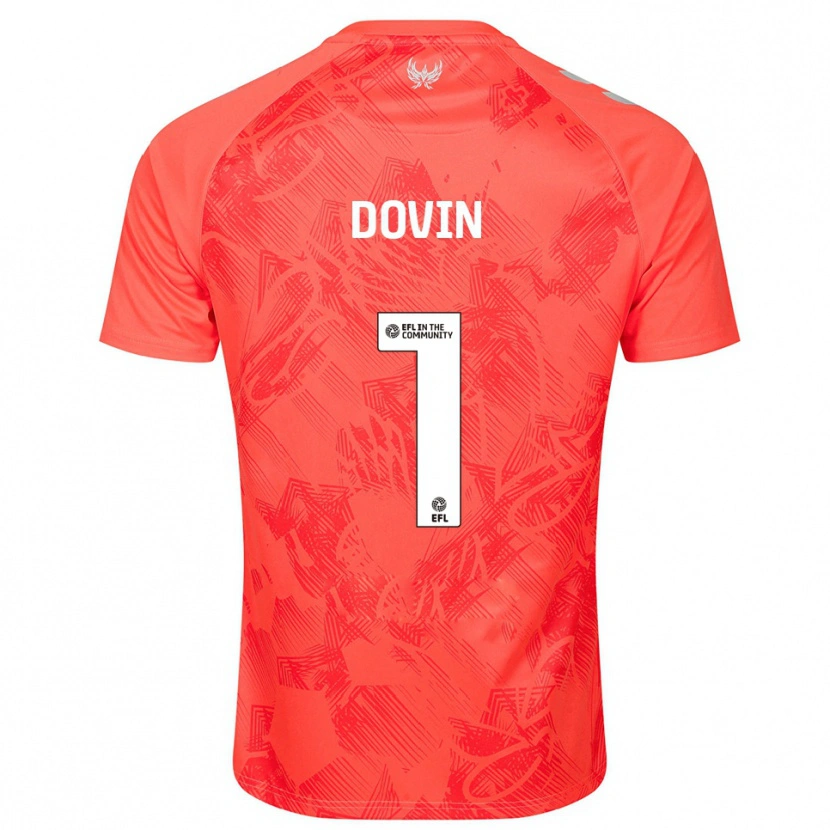 Danxen Bambino Maglia Oliver Dovin #1 Arancione Bianco Kit Gara Away 2025/26 Maglietta