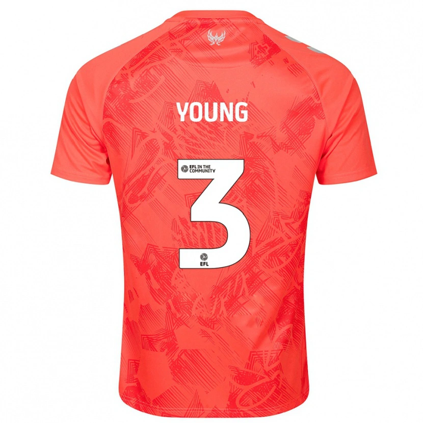 Danxen Bambino Maglia Shay Young #3 Arancione Bianco Kit Gara Away 2025/26 Maglietta