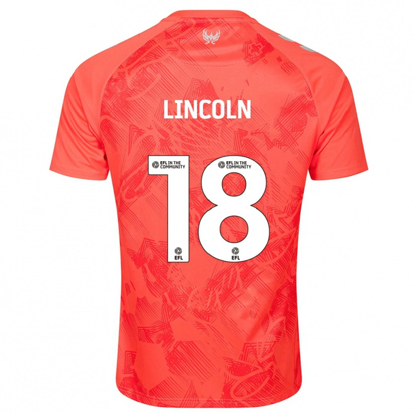 Danxen Bambino Maglia Khavarni Lincoln #18 Arancione Bianco Kit Gara Away 2025/26 Maglietta