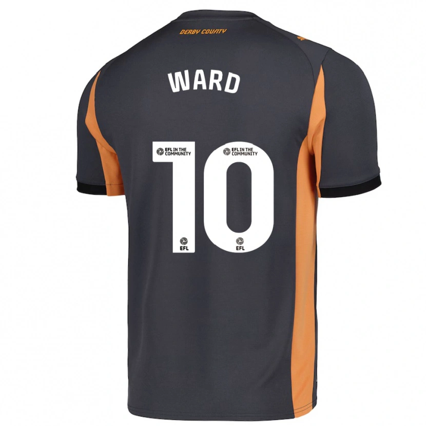 Danxen Bambino Maglia Hannah Ward #10 Grigio Arancione Nero Kit Gara Away 2025/26 Maglietta