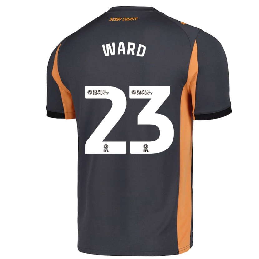 Danxen Bambino Maglia Joe Ward #23 Grigio Arancione Nero Kit Gara Away 2025/26 Maglietta