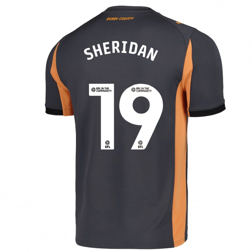 Danxen Bambino Maglia Isabel Sheridan #19 Grigio Arancione Nero Kit Gara Away 2025/26 Maglietta