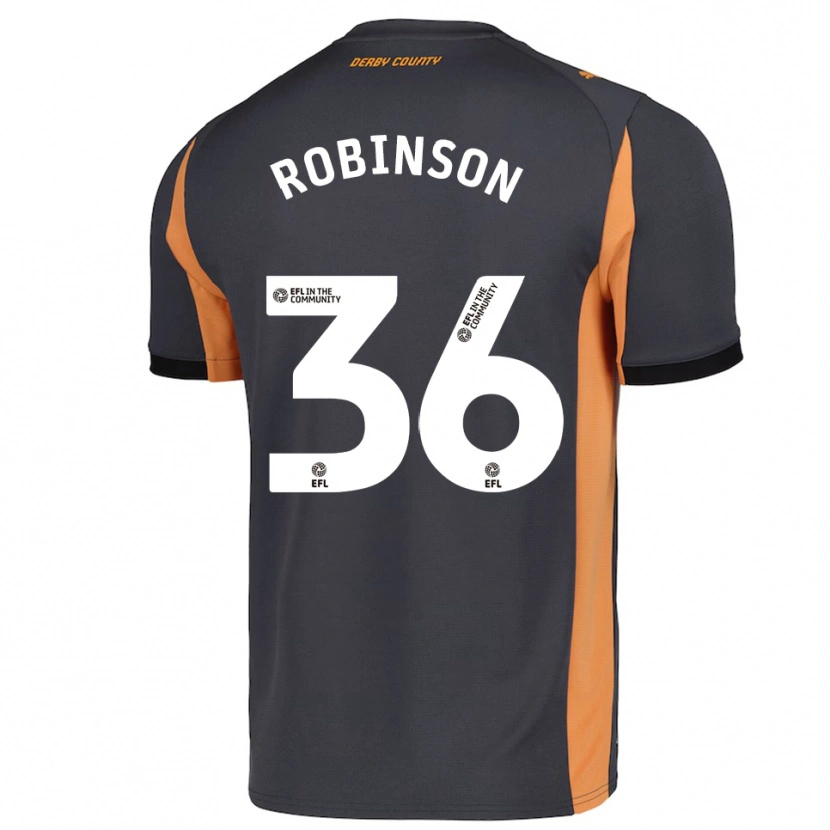 Danxen Bambino Maglia Keilen Robinson #36 Grigio Arancione Nero Kit Gara Away 2025/26 Maglietta