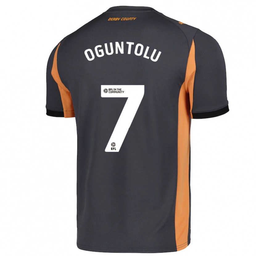 Danxen Bambino Maglia Justin Oguntolu #7 Grigio Arancione Nero Kit Gara Away 2025/26 Maglietta