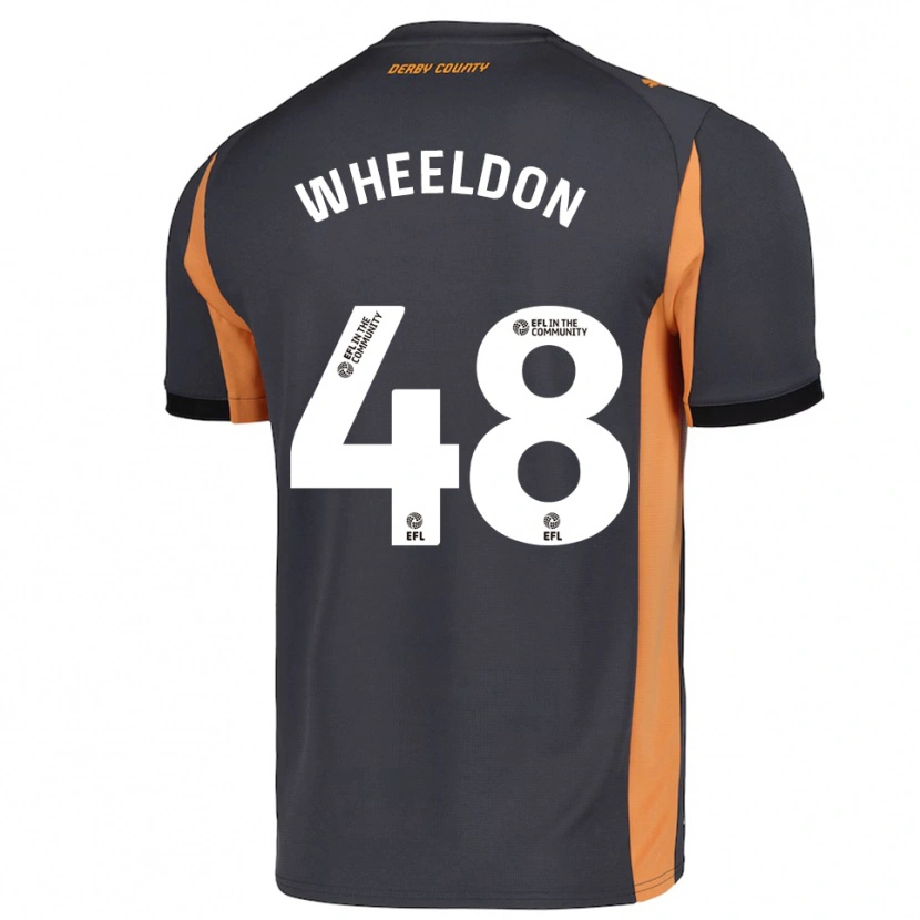 Danxen Bambino Maglia Lennon Wheeldon #48 Grigio Arancione Nero Kit Gara Away 2025/26 Maglietta