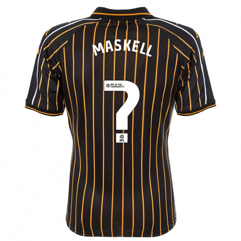 Danxen Bambino Maglia Alfie Maskell #0 Bianco Nero Kit Gara Away 2025/26 Maglietta