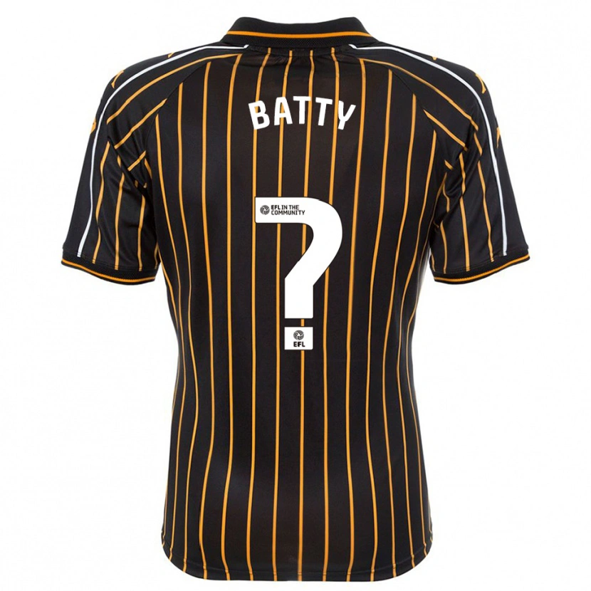 Danxen Bambino Maglia Joe Batty #0 Bianco Nero Kit Gara Away 2025/26 Maglietta