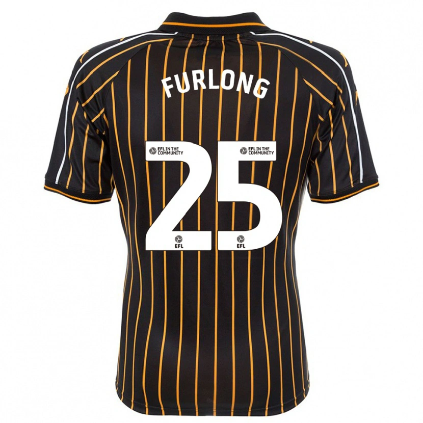 Danxen Bambino Maglia James Furlong #25 Bianco Nero Kit Gara Away 2025/26 Maglietta