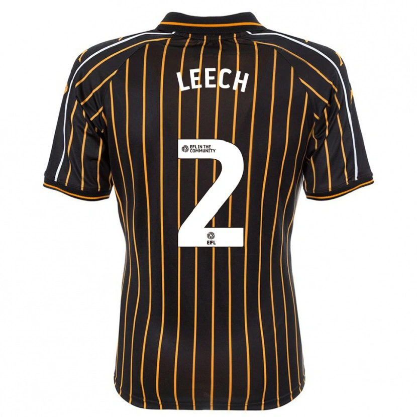 Danxen Bambino Maglia Rory Leech #2 Bianco Nero Kit Gara Away 2025/26 Maglietta