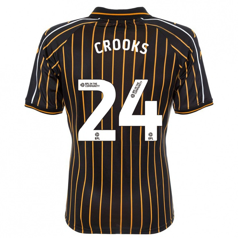 Danxen Bambino Maglia Matt Crooks #24 Bianco Nero Kit Gara Away 2025/26 Maglietta