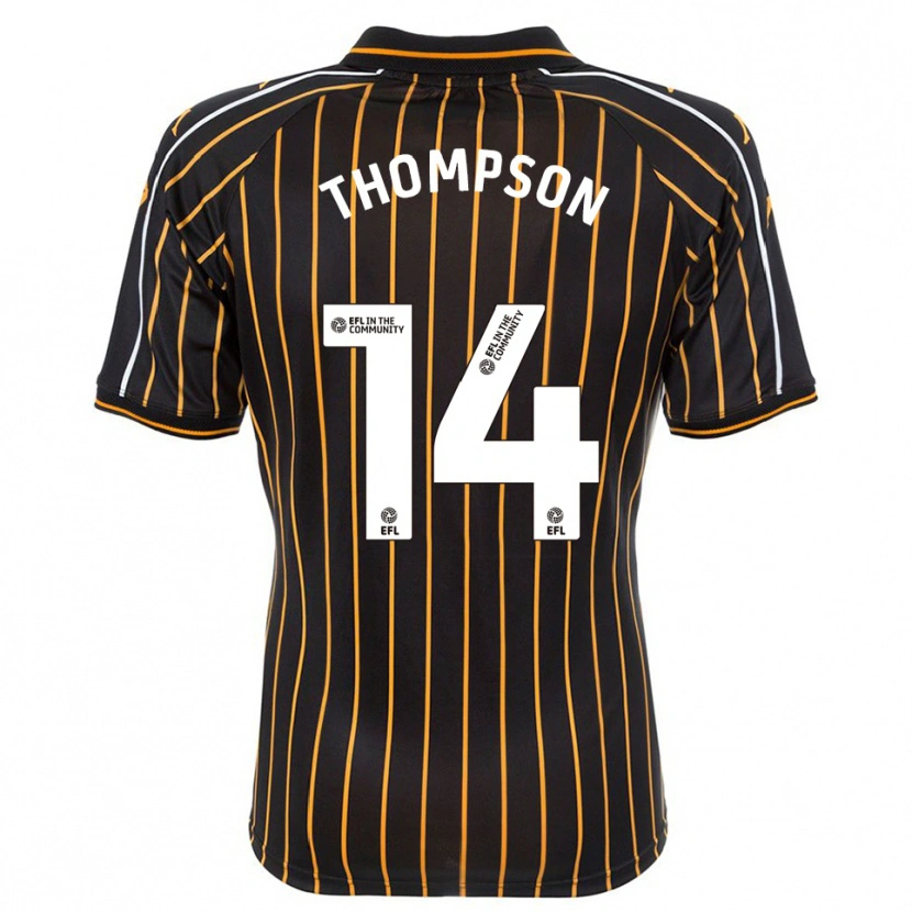 Danxen Bambino Maglia Katie Thompson #14 Bianco Nero Kit Gara Away 2025/26 Maglietta