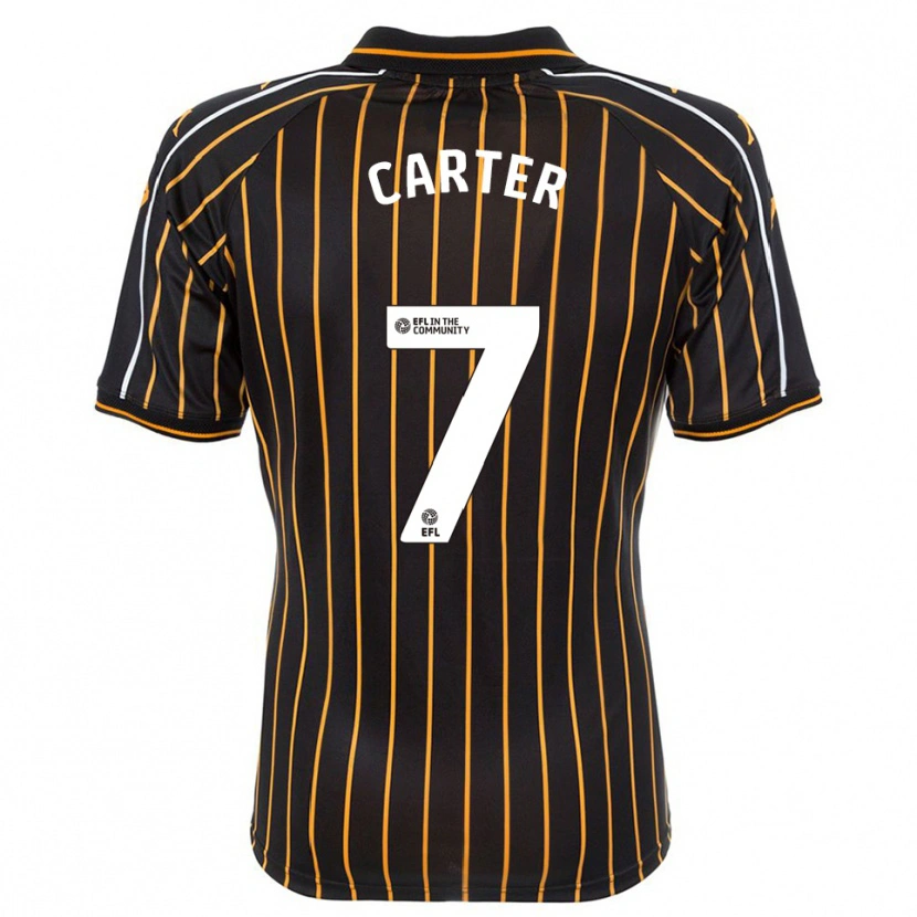 Danxen Bambino Maglia Ramell Carter #7 Bianco Nero Kit Gara Away 2025/26 Maglietta