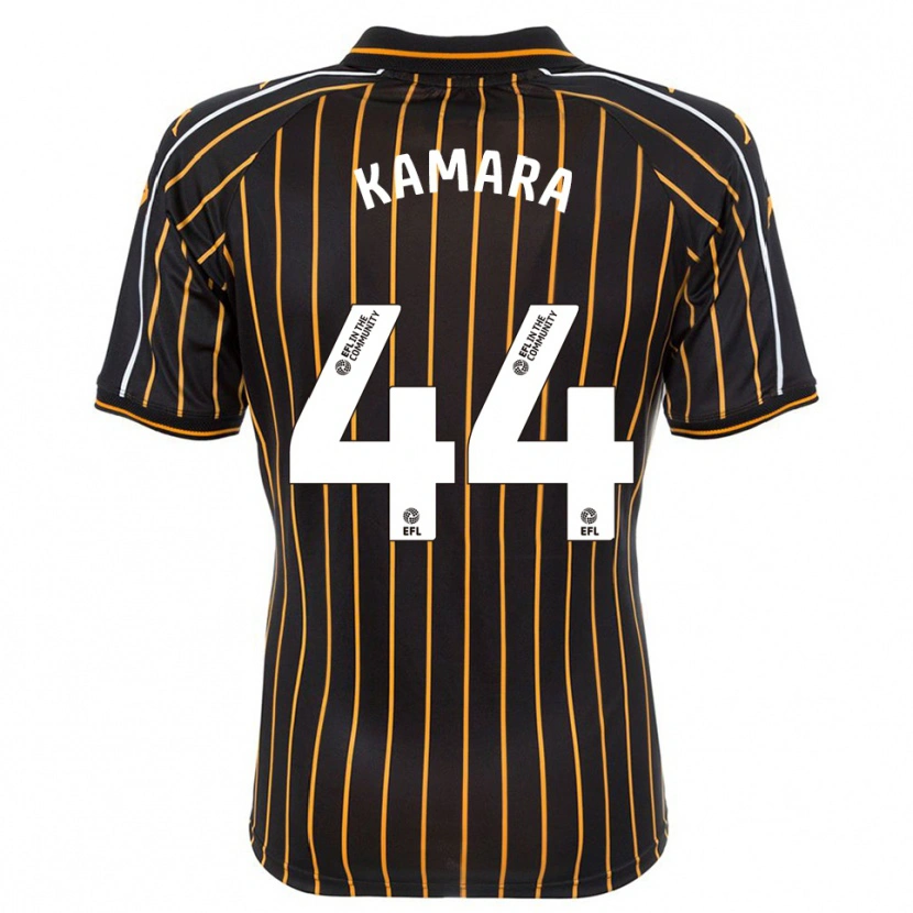 Danxen Bambino Maglia Abu Kamara #44 Bianco Nero Kit Gara Away 2025/26 Maglietta