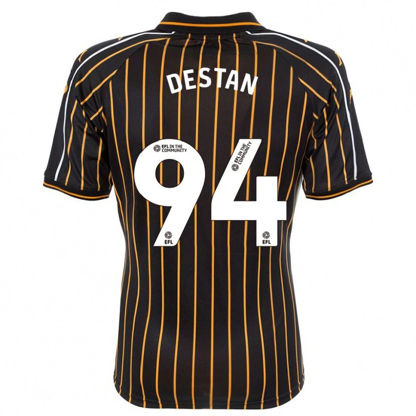 Danxen Bambino Maglia Enis Destan #94 Bianco Nero Kit Gara Away 2025/26 Maglietta