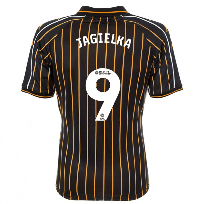 Danxen Bambino Maglia Zac Jagielka #9 Bianco Nero Kit Gara Away 2025/26 Maglietta