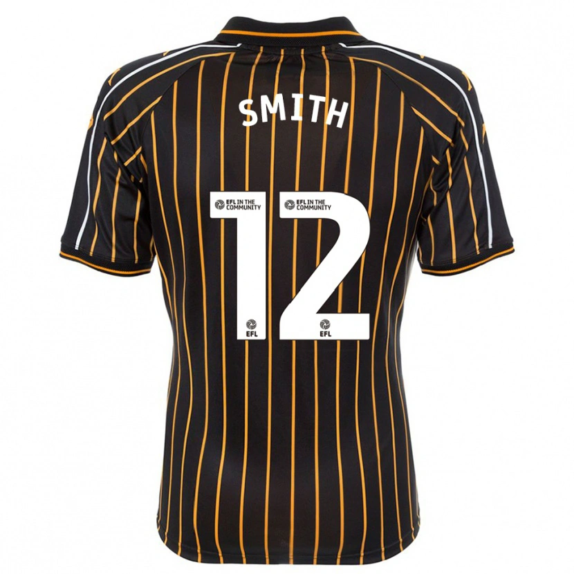 Danxen Bambino Maglia Emily Smith #12 Bianco Nero Kit Gara Away 2025/26 Maglietta