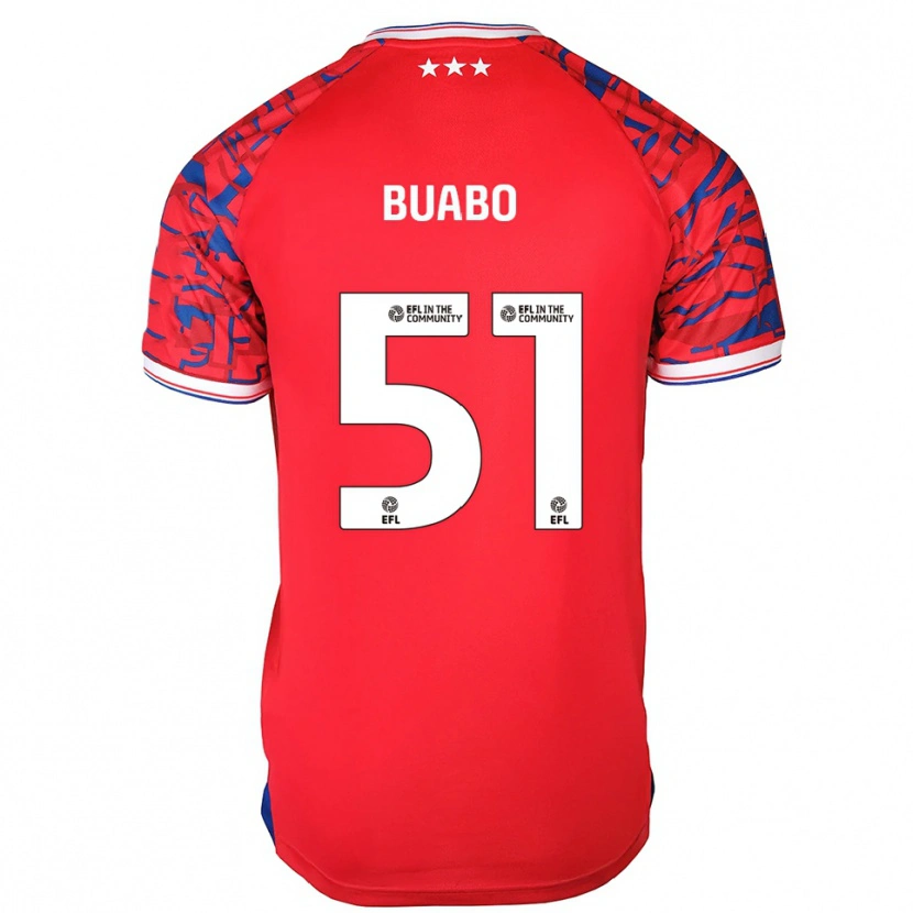 Danxen Bambino Maglia Gerrard Buabo #51 Rosso Blu Kit Gara Away 2025/26 Maglietta