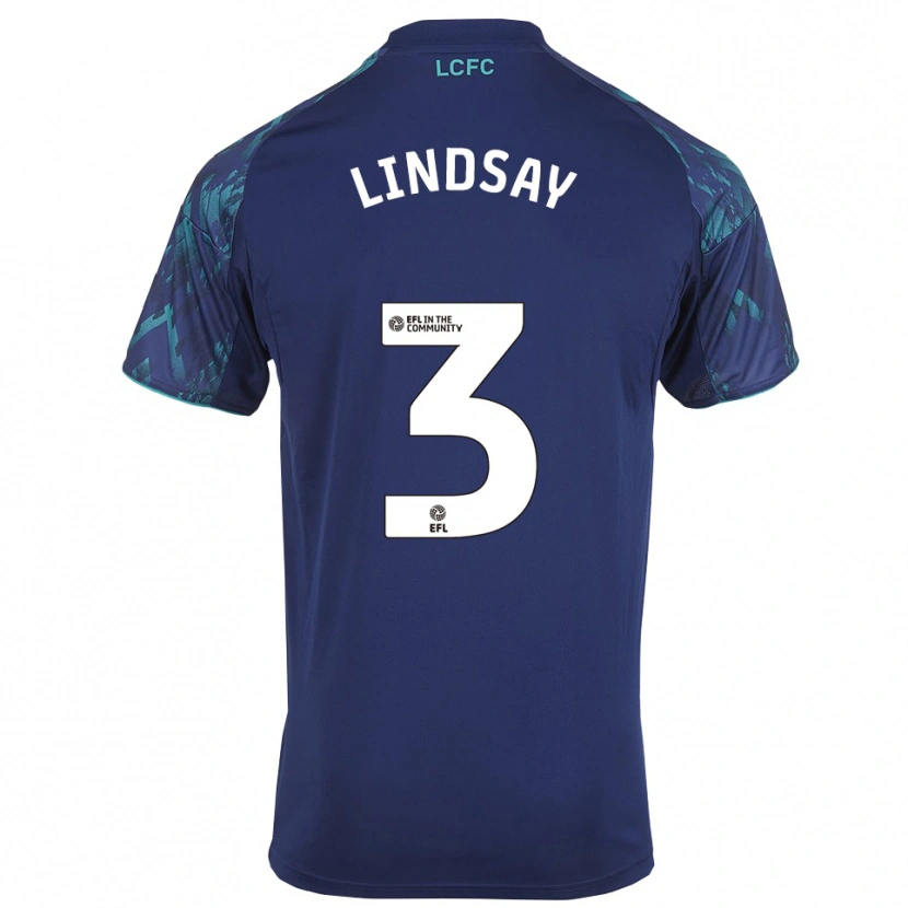 Danxen Bambino Maglia Jahmari Lindsay #3 Blu Marino Verde Bianco Kit Gara Away 2025/26 Maglietta