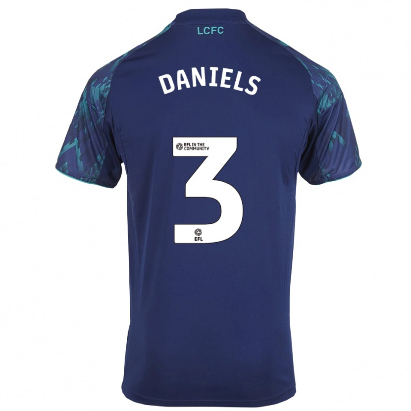 Danxen Bambino Maglia Will Daniels #3 Blu Marino Verde Bianco Kit Gara Away 2025/26 Maglietta