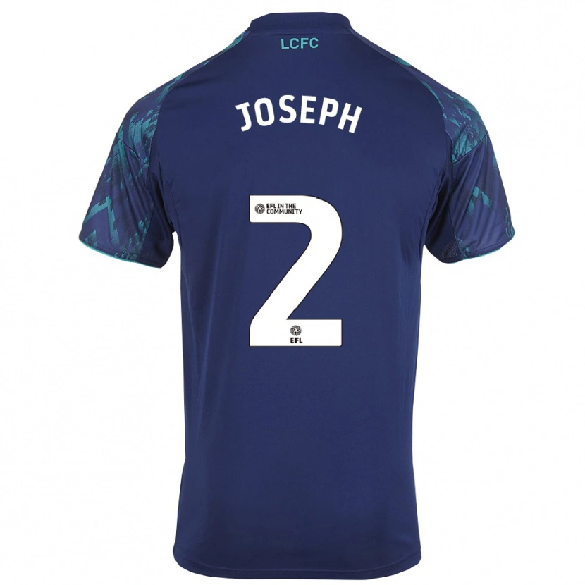 Danxen Bambino Maglia Jayden Joseph #2 Blu Marino Verde Bianco Kit Gara Away 2025/26 Maglietta