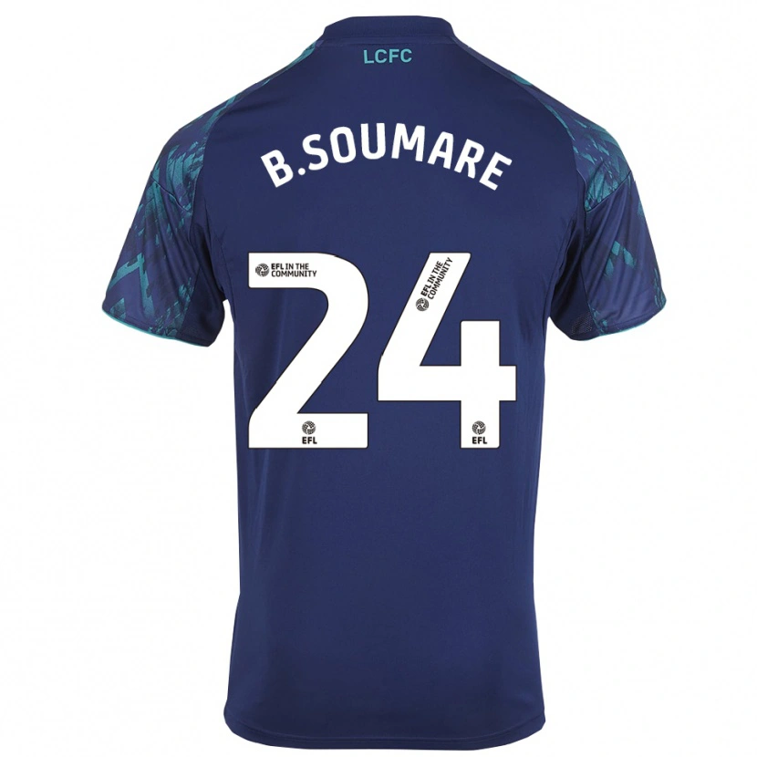Danxen Bambino Maglia Boubakary Soumaré #24 Blu Marino Verde Bianco Kit Gara Away 2025/26 Maglietta