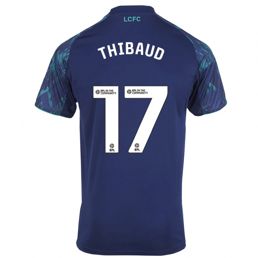 Danxen Bambino Maglia Julie Thibaud #17 Blu Marino Verde Bianco Kit Gara Away 2025/26 Maglietta