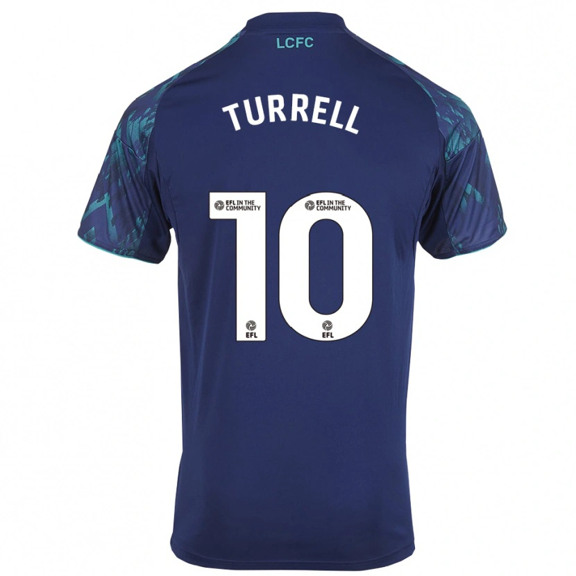 Danxen Bambino Maglia Lyndon Turrell #10 Blu Marino Verde Bianco Kit Gara Away 2025/26 Maglietta