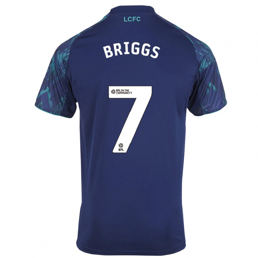 Danxen Bambino Maglia Logan Briggs #7 Blu Marino Verde Bianco Kit Gara Away 2025/26 Maglietta