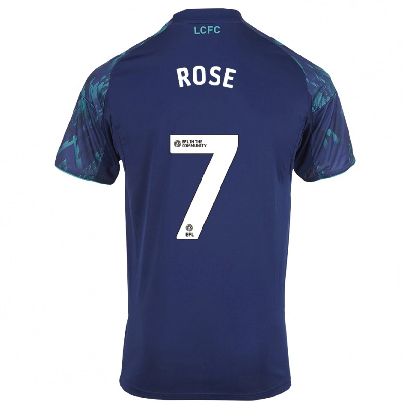 Danxen Bambino Maglia Deanne Rose #7 Blu Marino Verde Bianco Kit Gara Away 2025/26 Maglietta