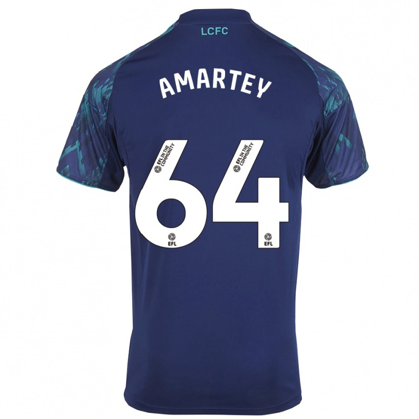 Danxen Bambino Maglia Bobby Amartey #64 Blu Marino Verde Bianco Kit Gara Away 2025/26 Maglietta