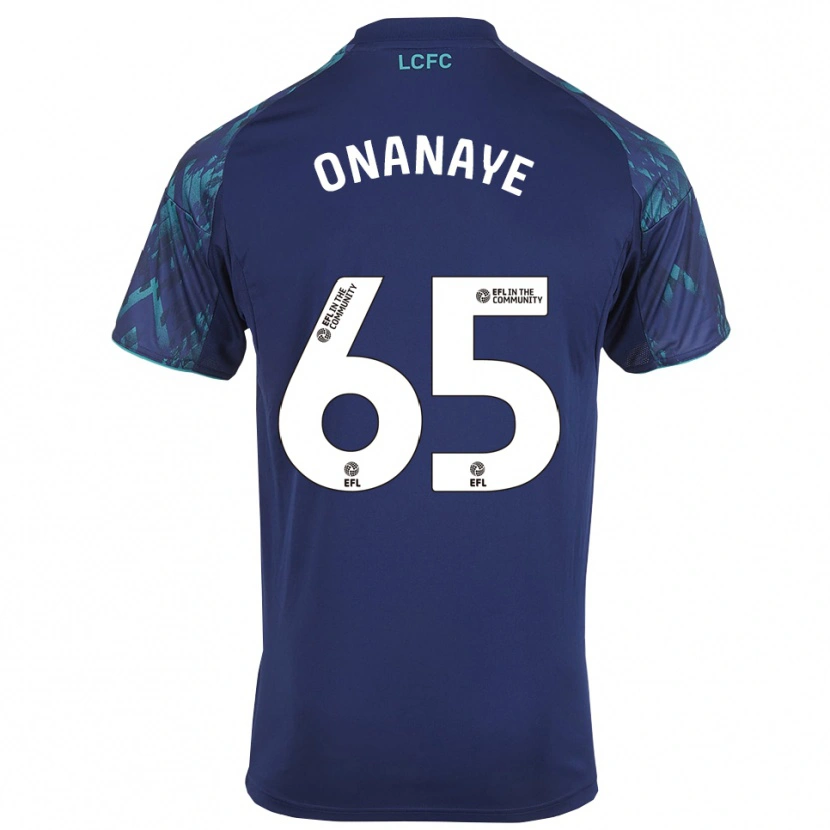 Danxen Bambino Maglia Toby Onanaye #65 Blu Marino Verde Bianco Kit Gara Away 2025/26 Maglietta