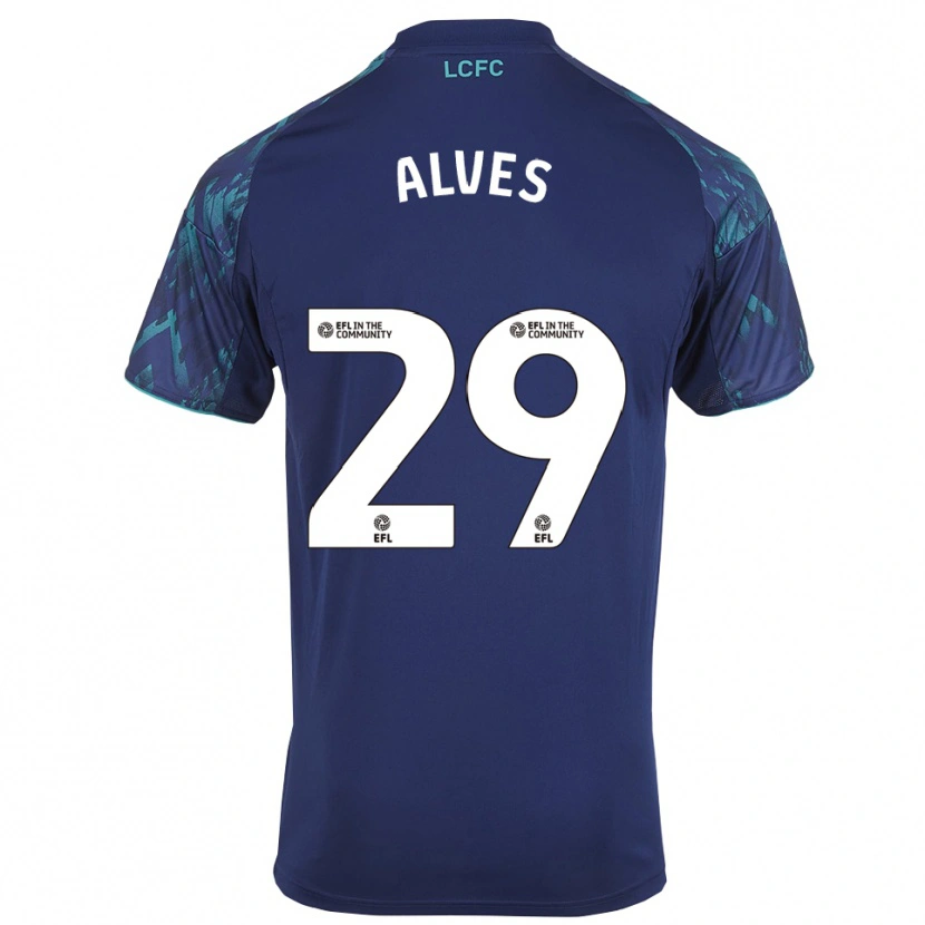 Danxen Bambino Maglia Will Alves #29 Blu Marino Verde Bianco Kit Gara Away 2025/26 Maglietta