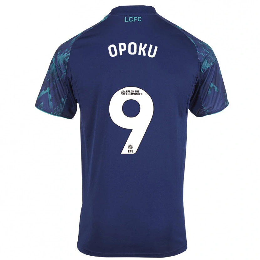 Danxen Bambino Maglia Nathaniel Opoku #9 Blu Marino Verde Bianco Kit Gara Away 2025/26 Maglietta
