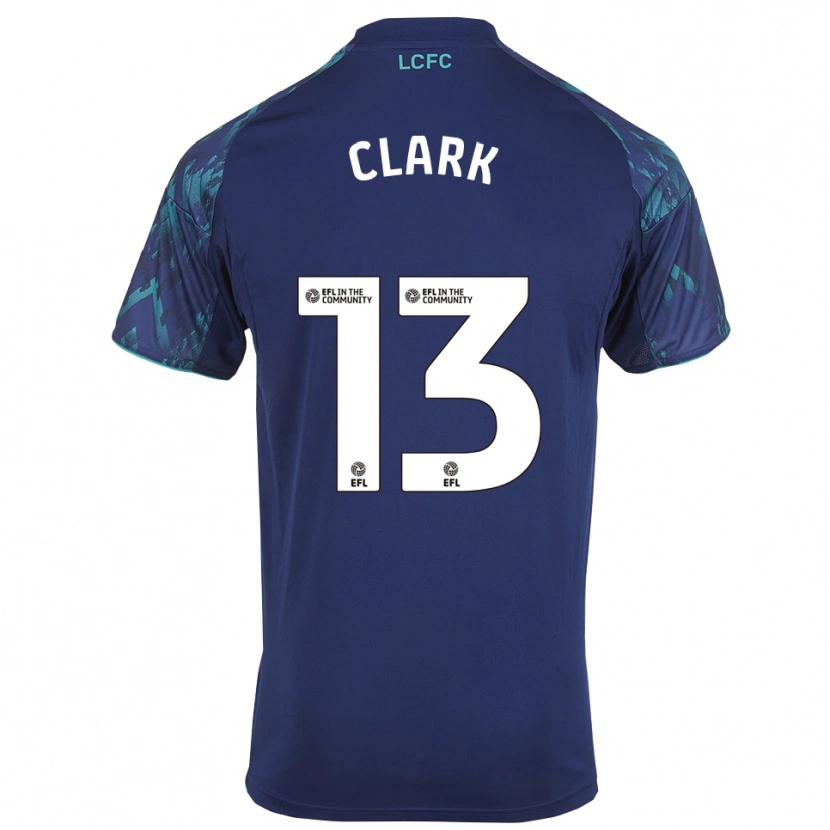 Danxen Bambino Maglia Olivia Clark #13 Blu Marino Verde Bianco Kit Gara Away 2025/26 Maglietta