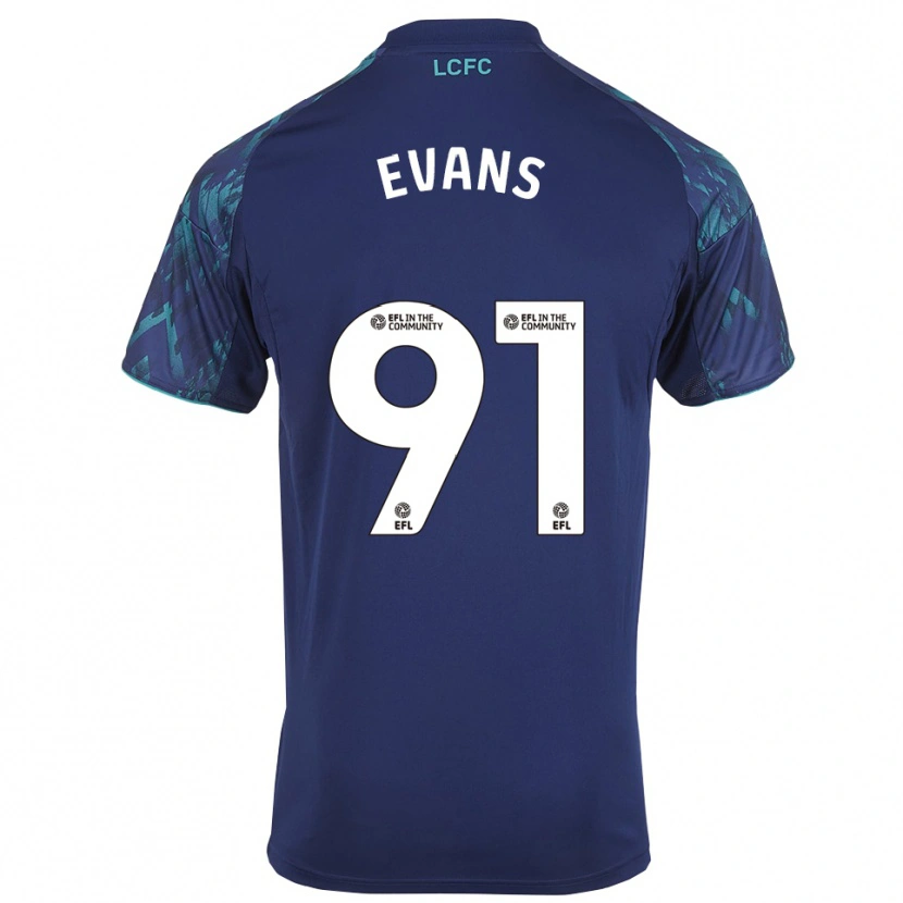 Danxen Bambino Maglia Jake Evans #91 Blu Marino Verde Bianco Kit Gara Away 2025/26 Maglietta