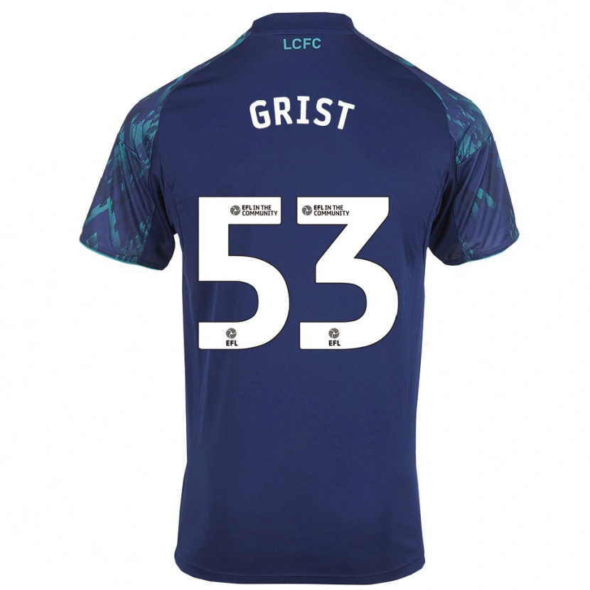 Danxen Bambino Maglia Ben Grist #53 Blu Marino Verde Bianco Kit Gara Away 2025/26 Maglietta