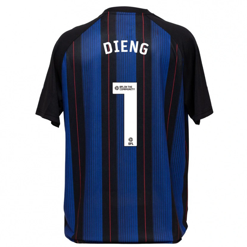 Danxen Bambino Maglia Seny Dieng #1 Blu Nero Kit Gara Away 2025/26 Maglietta