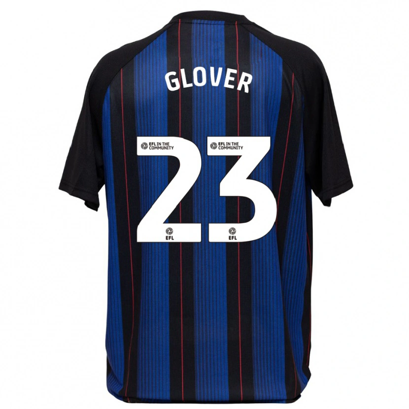 Danxen Bambino Maglia Tom Glover #23 Blu Nero Kit Gara Away 2025/26 Maglietta