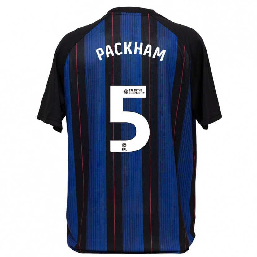 Danxen Bambino Maglia Ellen Packham #5 Blu Nero Kit Gara Away 2025/26 Maglietta