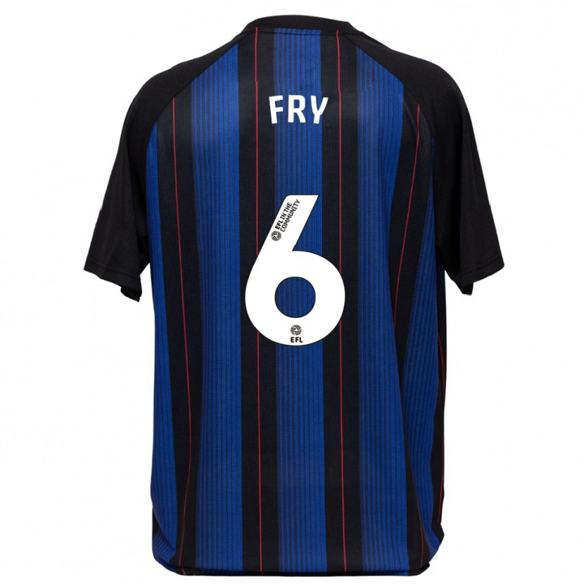 Danxen Bambino Maglia Dael Fry #6 Blu Nero Kit Gara Away 2025/26 Maglietta