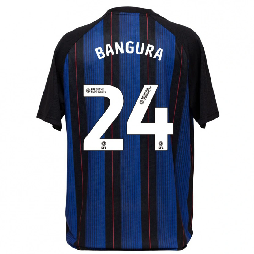 Danxen Bambino Maglia Alex Bangura #24 Blu Nero Kit Gara Away 2025/26 Maglietta