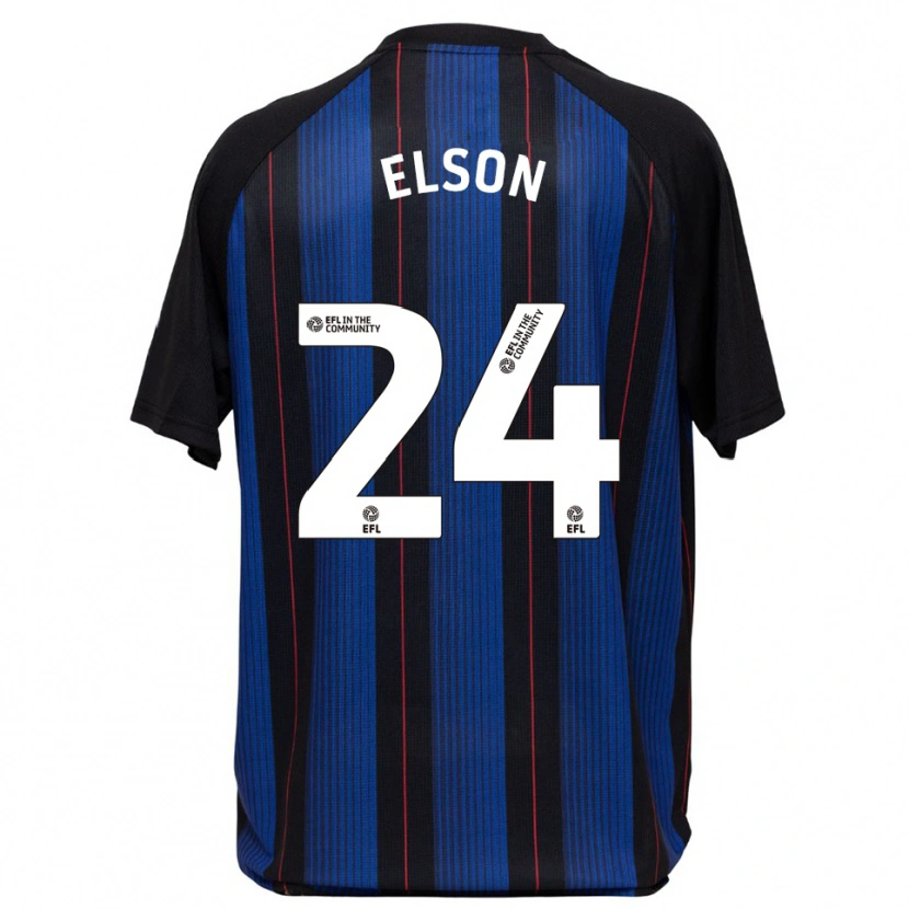 Danxen Bambino Maglia Kacie Elson #24 Blu Nero Kit Gara Away 2025/26 Maglietta