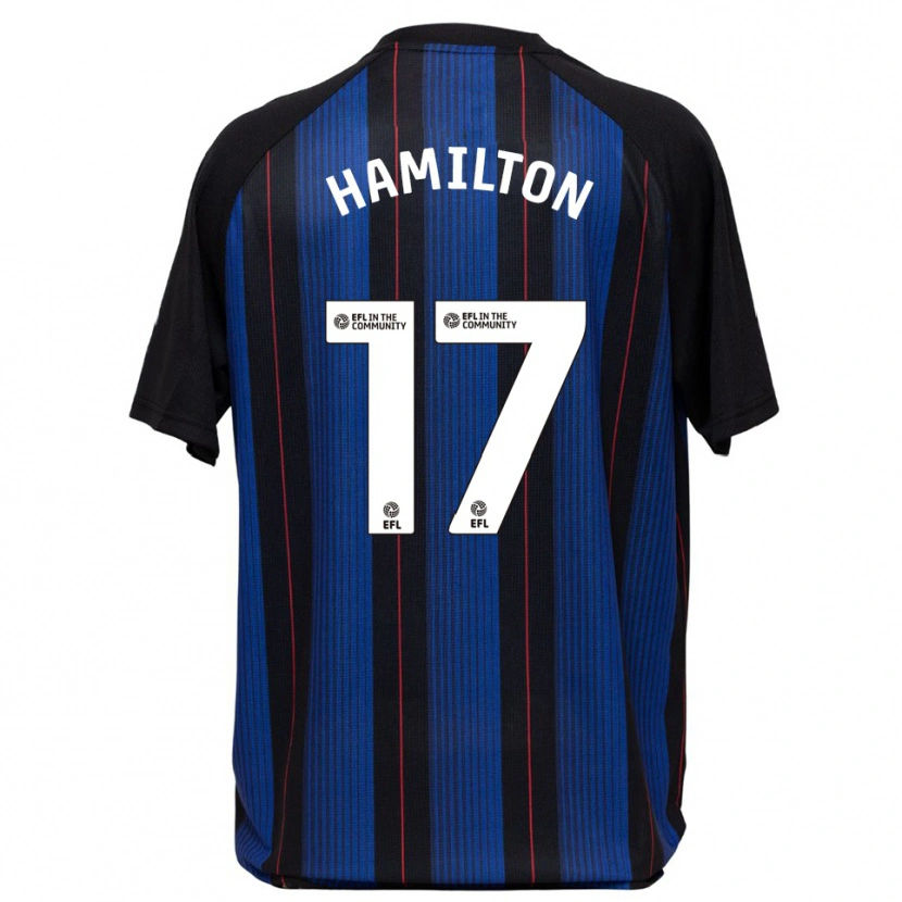 Danxen Bambino Maglia Micah Hamilton #17 Blu Nero Kit Gara Away 2025/26 Maglietta
