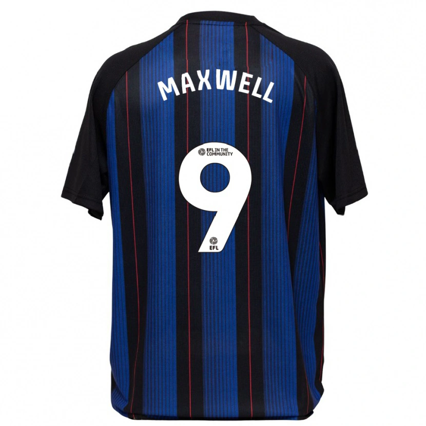 Danxen Bambino Maglia Armani Maxwell #9 Blu Nero Kit Gara Away 2025/26 Maglietta