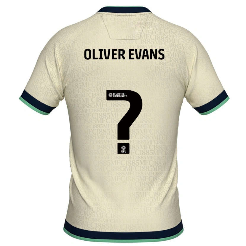 Danxen Bambino Maglia Oliver Evans #0 Champagne Blu Marino Kit Gara Away 2025/26 Maglietta