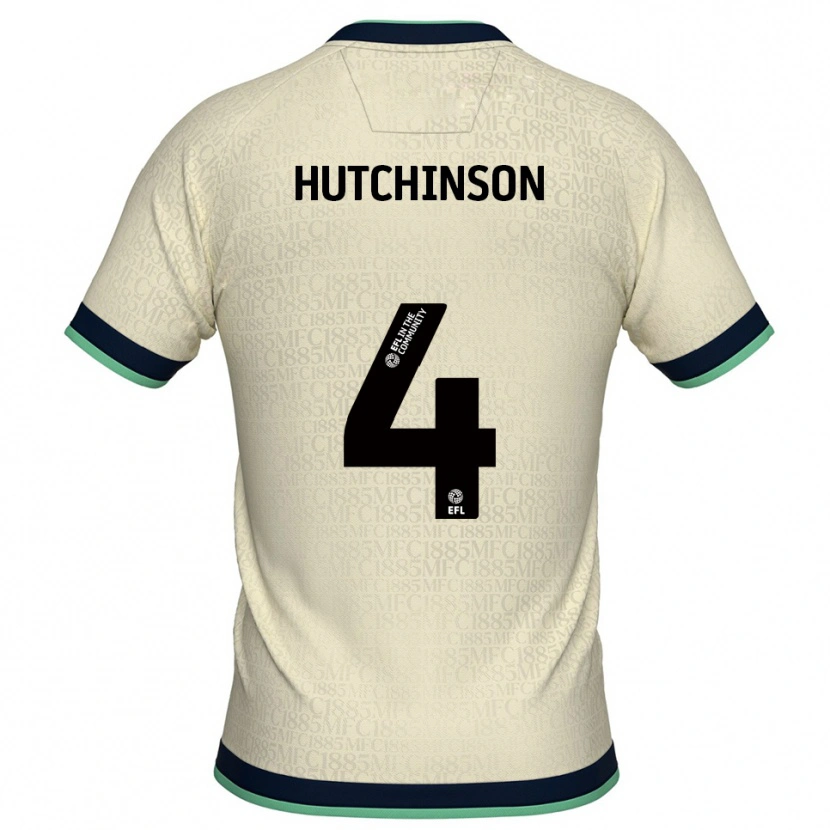 Danxen Bambino Maglia Shaun Hutchinson #4 Champagne Blu Marino Kit Gara Away 2025/26 Maglietta