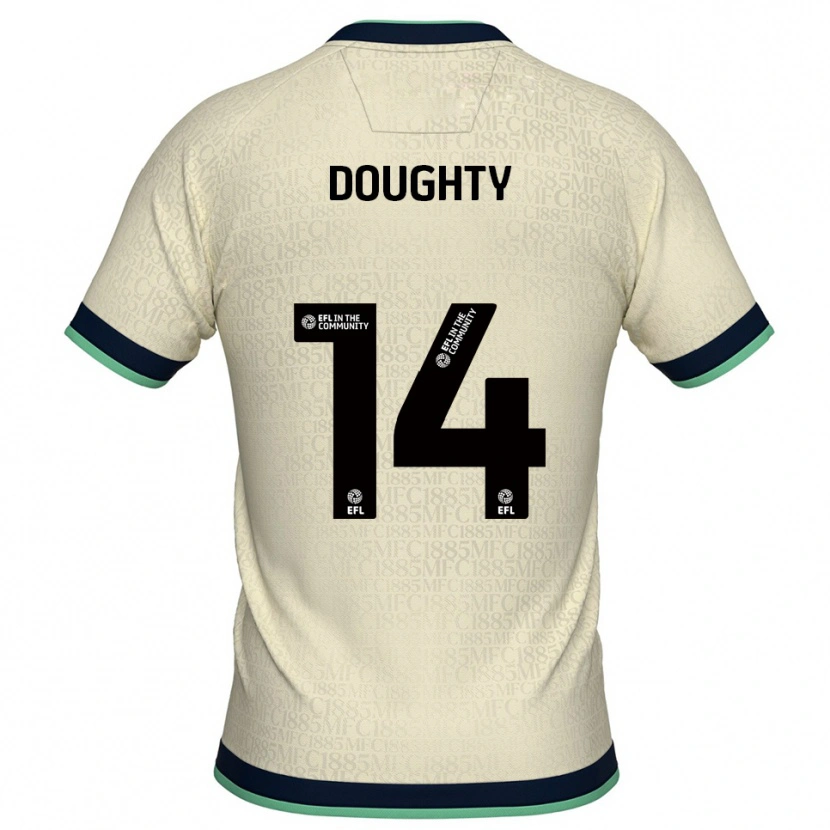 Danxen Bambino Maglia Alfie Doughty #14 Champagne Blu Marino Kit Gara Away 2025/26 Maglietta
