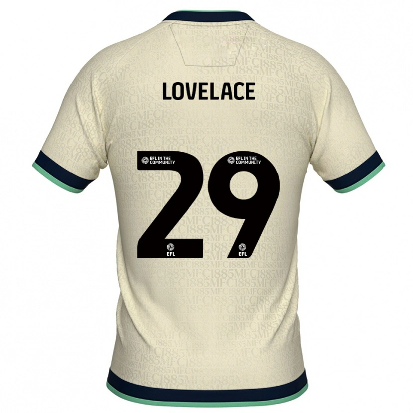 Danxen Bambino Maglia Zak Lovelace #29 Champagne Blu Marino Kit Gara Away 2025/26 Maglietta